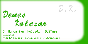 denes kolcsar business card